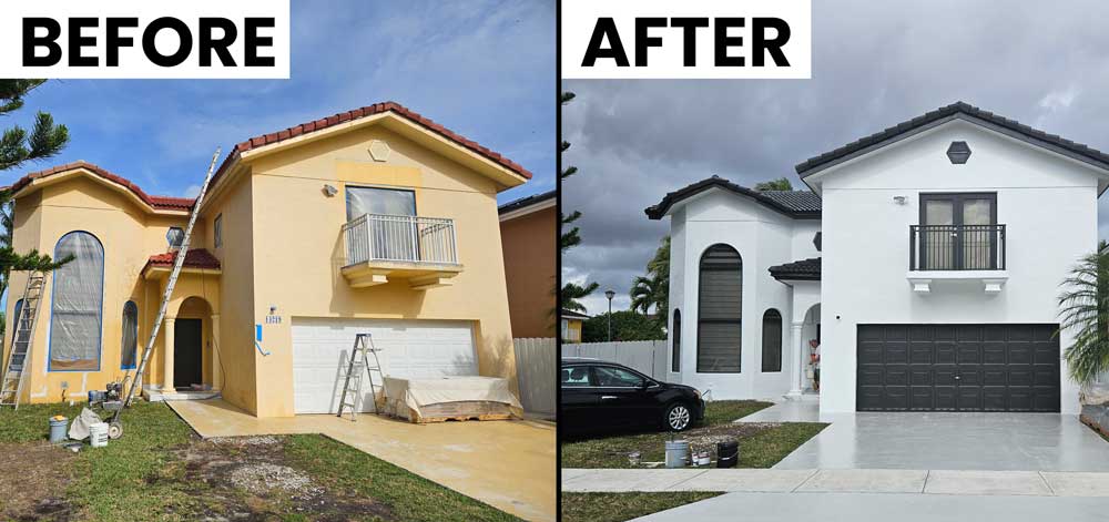 exterior house painting before and after