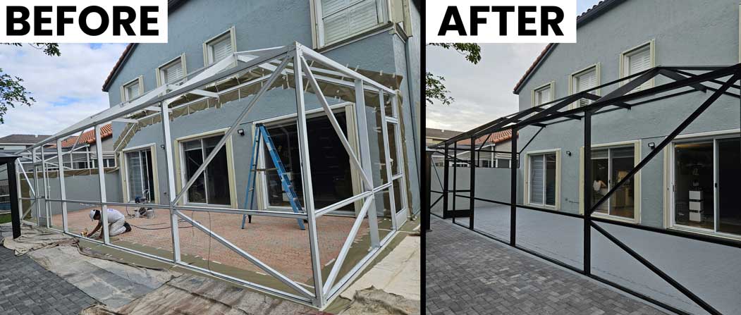 patio painting before and after